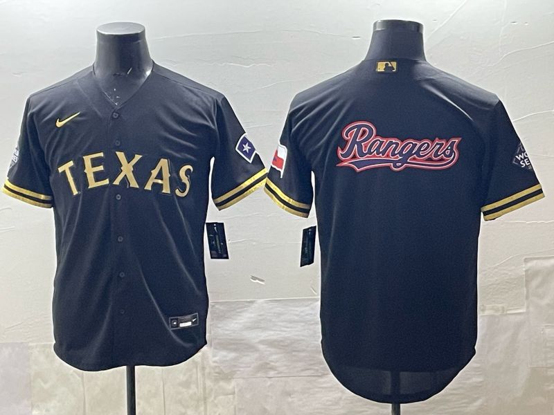 Men 2025 Texas Rangers Blank Black Game Nike MLB Jersey style 07